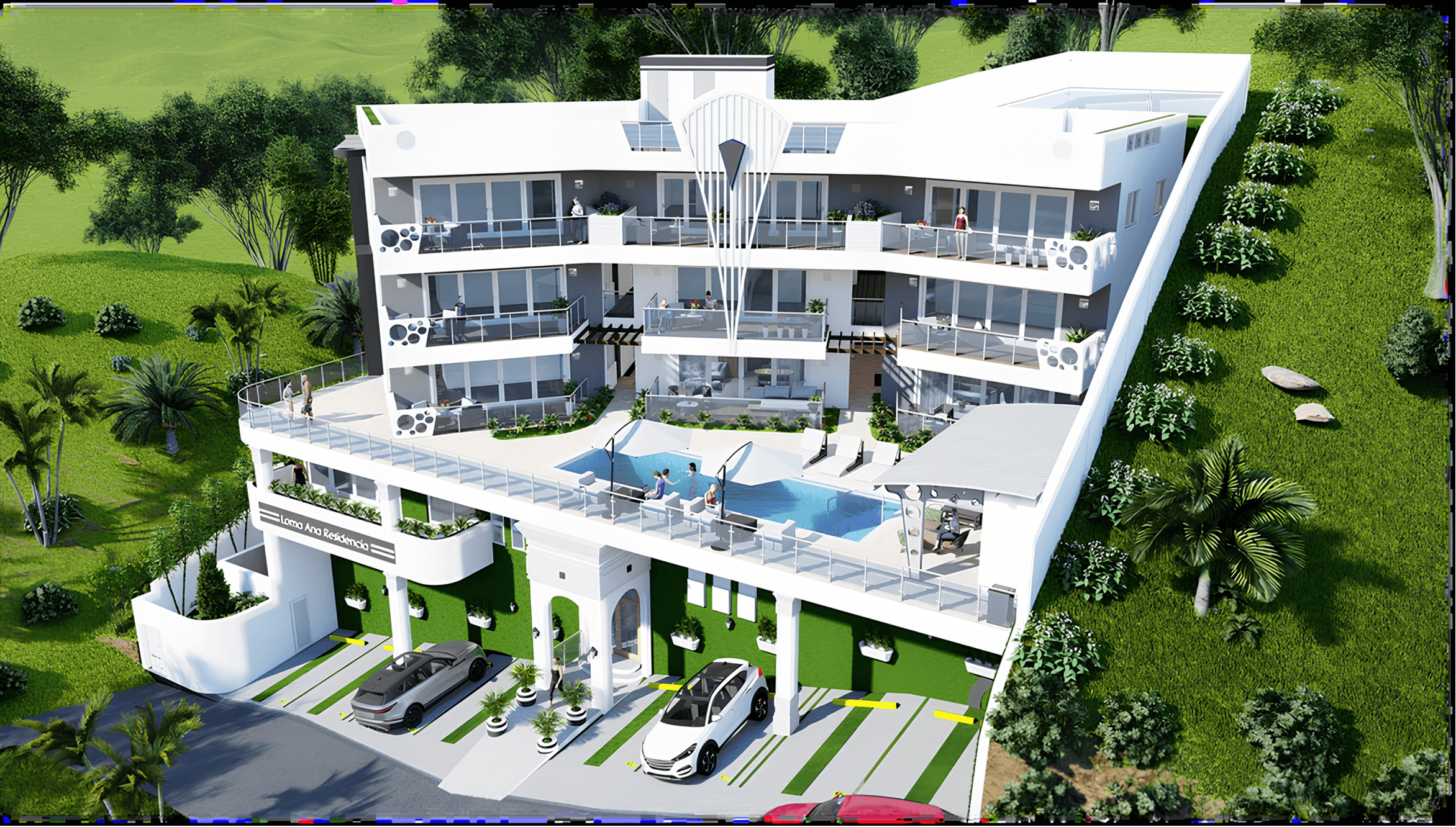 Condominios nuevos en una colina en el centro del pueblo en Center Town, Las Terrenas — En venta