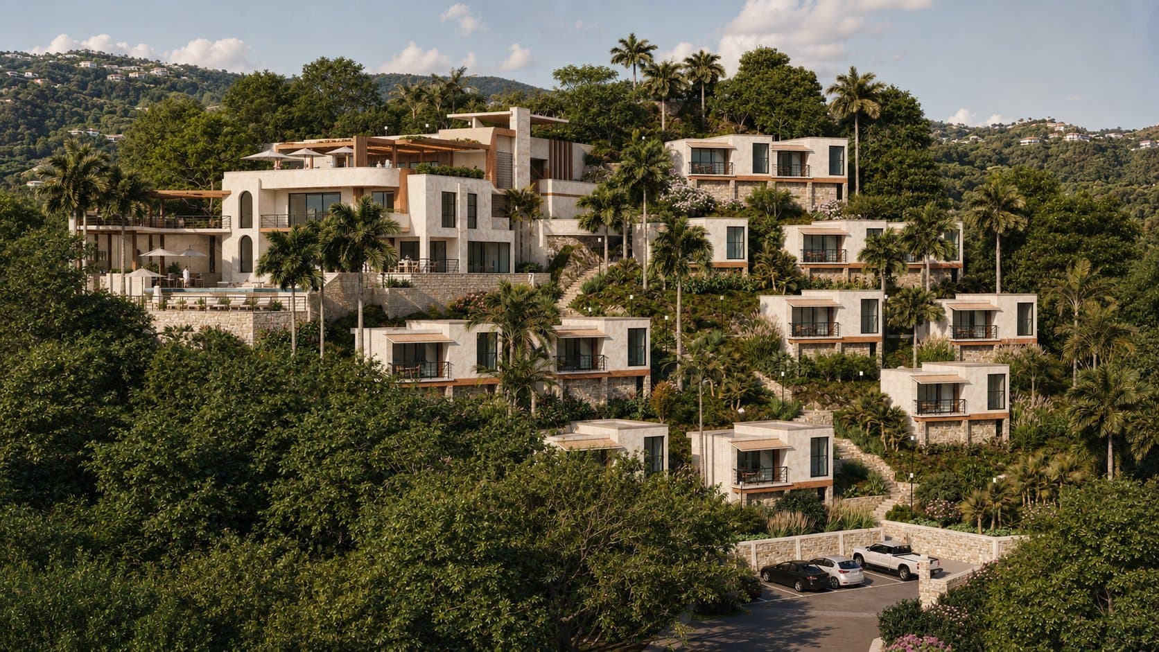 Terreno en la loma con vista al mar y proyecto de 10 bungalows
